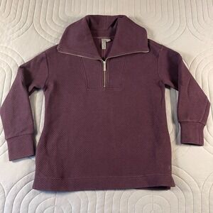 Sweaty Betty Sweater Radiant Half Zip Womens 4 Purple Ribbed Pullover Oversized